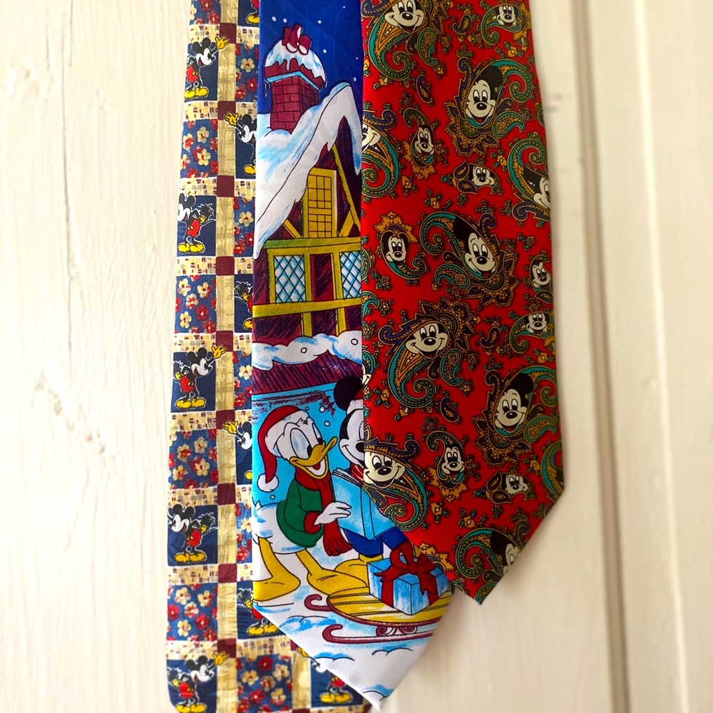 Mickey Mouse Disney holiday vintage tie set